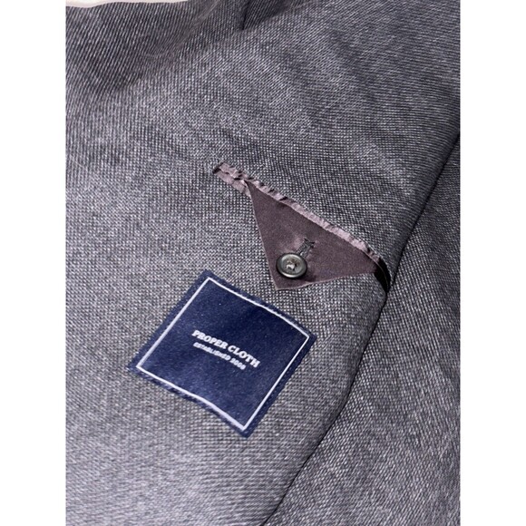 Proper Cloth Summer Sport Coat Men's 56 Tropical Wool Drago Slate Herringbone - Picture 2 of 12